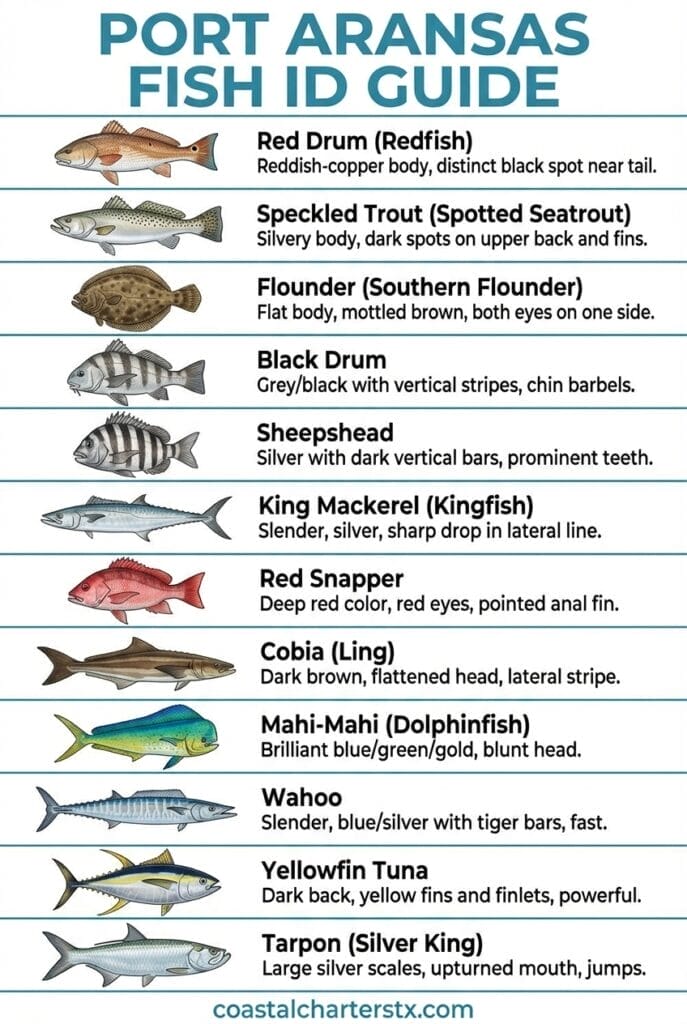 Port Aransas - Gulf of Mexico - Fish ID Infographic